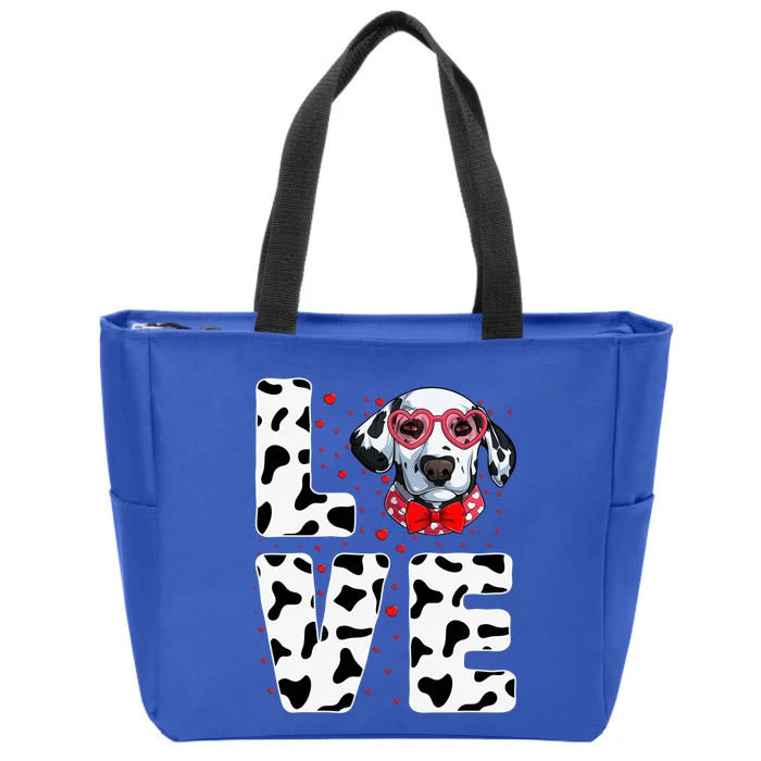 Love Hearts Dalmatian Dog Puppy Lover Valentines Day Great Gift Zip Tote Bag