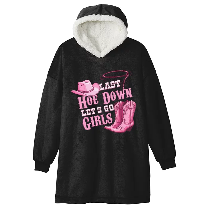 Last Hoe Down Bachelorette Western Style Hooded Wearable Blanket