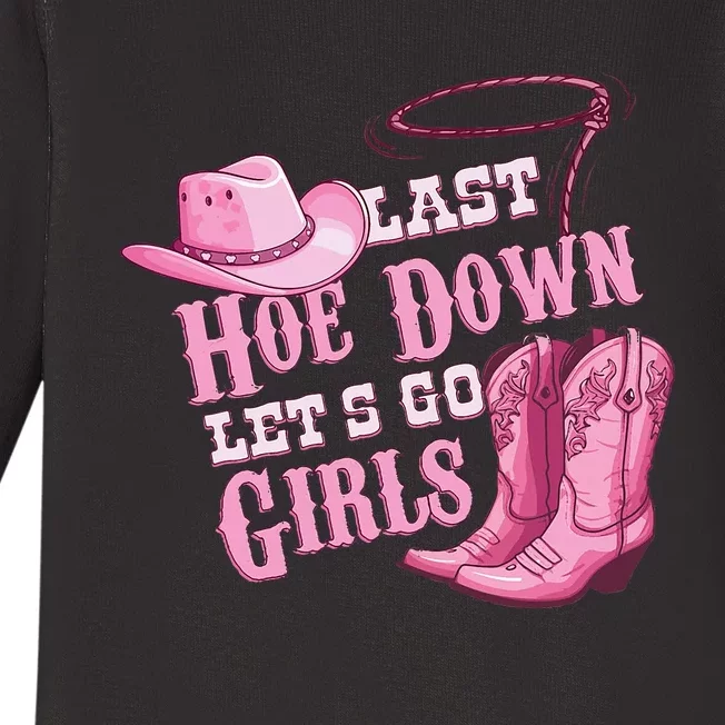 Last Hoe Down Bachelorette Western Style Baby Long Sleeve Bodysuit