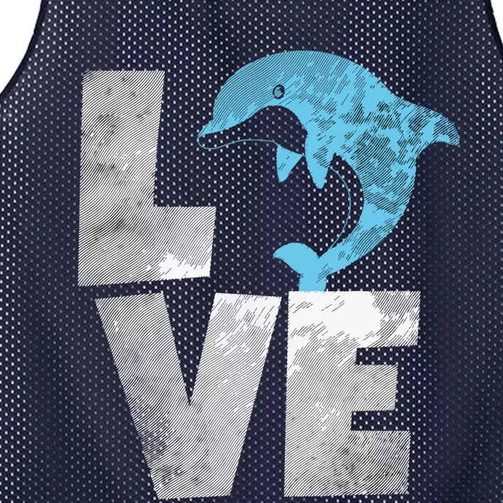 Love Heart Dolphins Dolpin Lover Ocean Sea Animal Mesh Reversible Basketball Jersey Tank