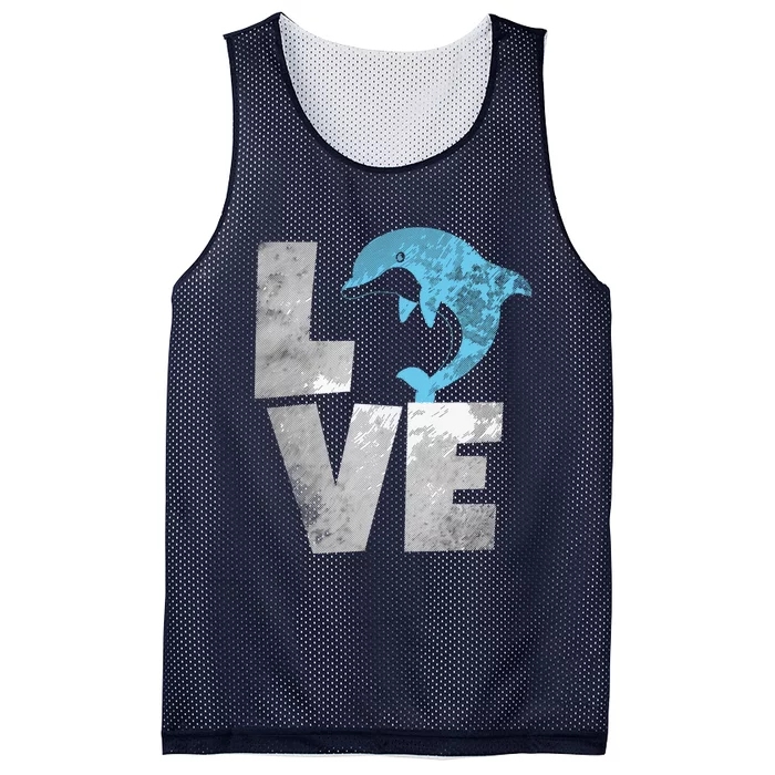 Love Heart Dolphins Dolpin Lover Ocean Sea Animal Mesh Reversible Basketball Jersey Tank