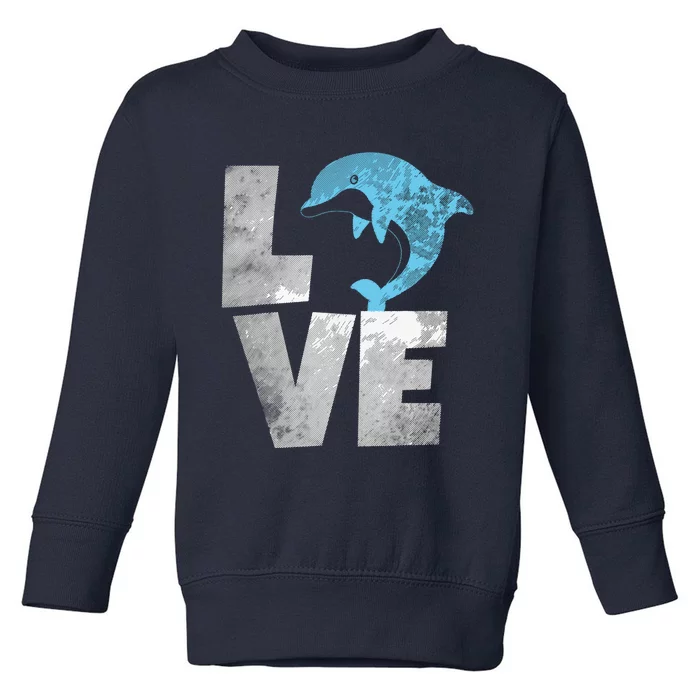 Love Heart Dolphins Dolpin Lover Ocean Sea Animal Toddler Sweatshirt