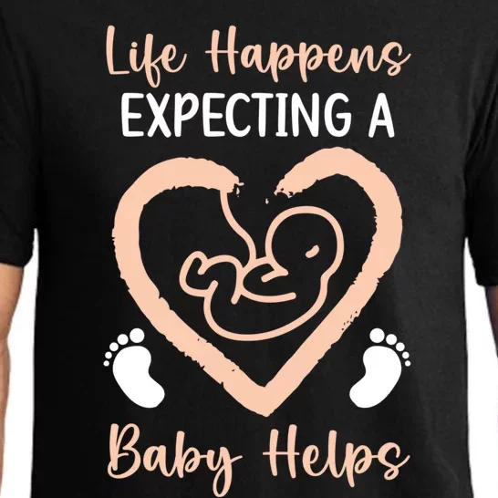 Life Happens Expecting A Helps Announcet Gift Pajama Set