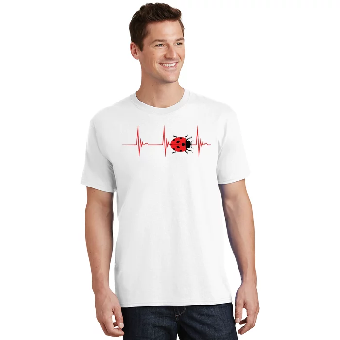 Ladybug Heartbeat EKG Pulse Insects Bugs Entomology T-Shirt