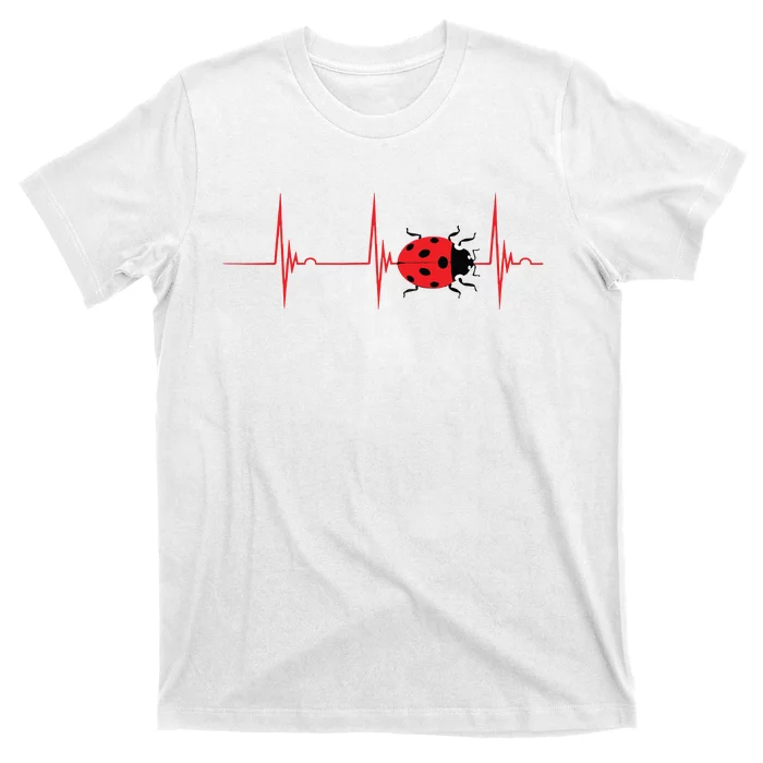 Ladybug Heartbeat EKG Pulse Insects Bugs Entomology T-Shirt