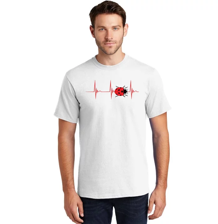 Ladybug Heartbeat EKG Pulse Insects Bugs Entomology Tall T-Shirt