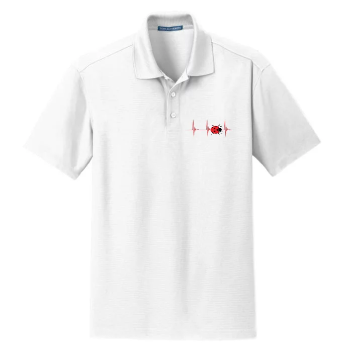 Ladybug Heartbeat EKG Pulse Insects Bugs Entomology Dry Zone Grid Performance Polo