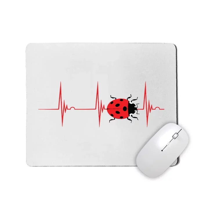 Ladybug Heartbeat EKG Pulse Insects Bugs Entomology Mousepad