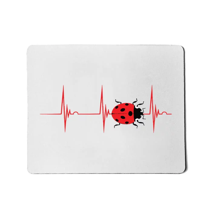 Ladybug Heartbeat EKG Pulse Insects Bugs Entomology Mousepad