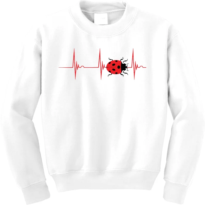 Ladybug Heartbeat EKG Pulse Insects Bugs Entomology Kids Sweatshirt