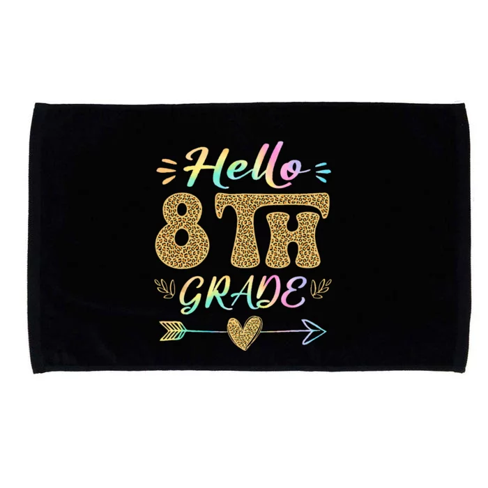 Leopard Hello Eighth Grade Teacher Student Back To School Microfiber Hand Towel