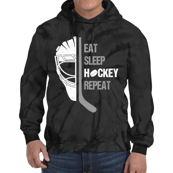 Lover Hockey Eat Sleep Hockey Repeat Christmas For Teen Tie Dye Hoodie