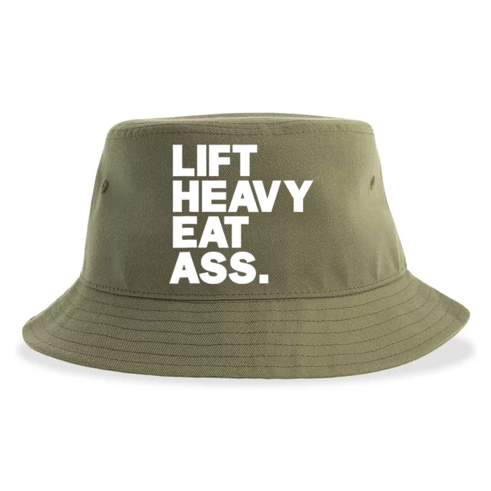 Lift Heavy Eat Ass Funny Adult Humor Workout Fitness Gym Sustainable Bucket Hat