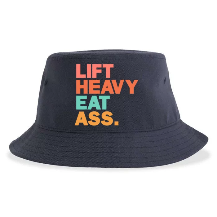 Lift Heavy Eat Ass Funny Adult Humor Workout Fitness Gym Sustainable Bucket Hat