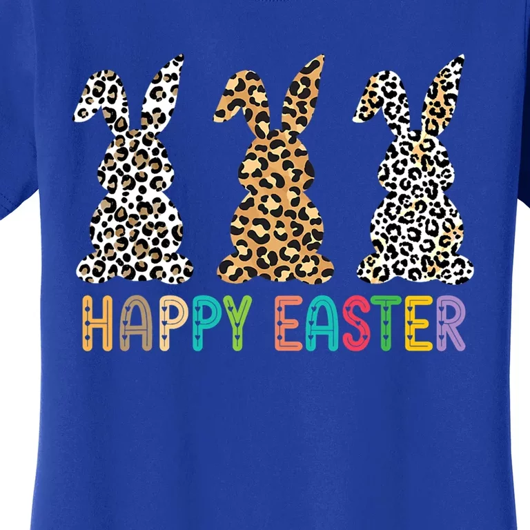 Leopard Happy Easter For Teen Easter Day Bunny Cute Gift Women's T-Shirt