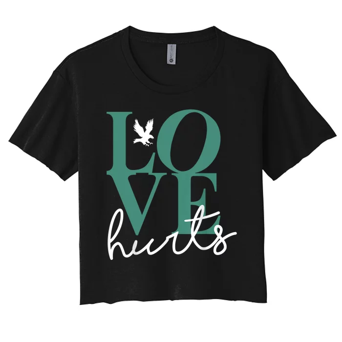 Love Hurts Eagle Retro Women's Crop Top Tee