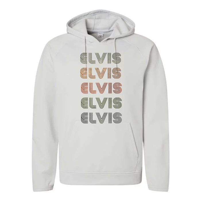 Love Heart E.L.V.I.S Grungevintage Style Black Performance Fleece Hoodie