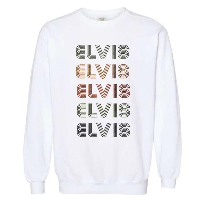 Love Heart E.L.V.I.S Grungevintage Style Black Garment-Dyed Sweatshirt