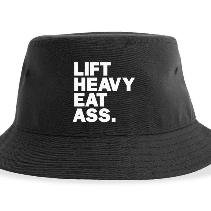 Lift Heavy Eat Ass Funny Adult Humor Workout Fitness Gym Sustainable Bucket Hat