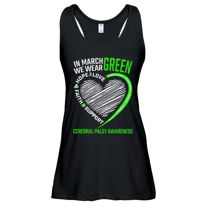 Love Hope Faith March We Wear Green Cerebral Palsy Awareness Ladies Essential Flowy Tank