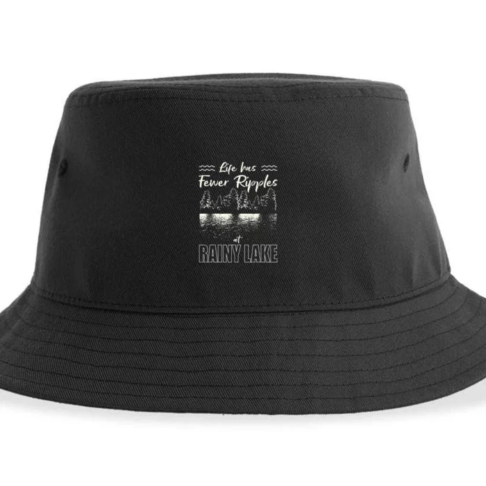 Life Has Fewer Ripples At Rainy Lake Camping Minnesota Sustainable Bucket Hat