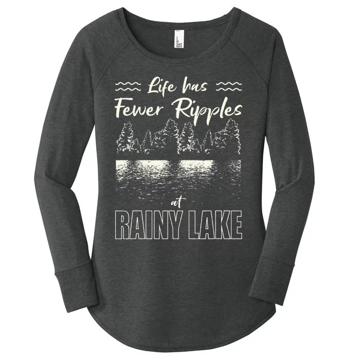 Life Has Fewer Ripples At Rainy Lake Camping Minnesota Women's Perfect Tri Tunic Long Sleeve Shirt