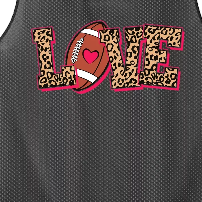 Love Heart Football Sports Fan Cute Leopard Print Mesh Reversible Basketball Jersey Tank