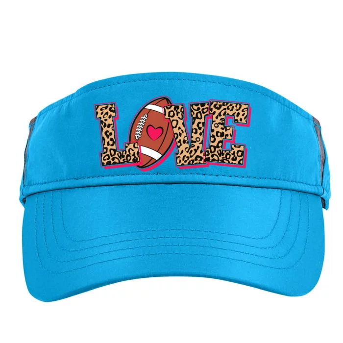 Love Heart Football Sports Fan Cute Leopard Print Adult Drive Performance Visor