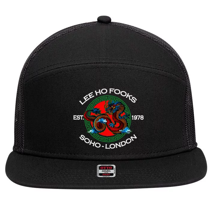 L.E.E H.O F.O.O.K.S Chinese Restaurant 7 Panel Mesh Trucker Snapback Hat