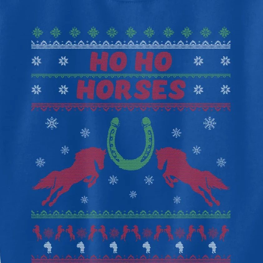 Love Horses Funny Christmas Santa Ugly Christmas Great Gift Kids Sweatshirt