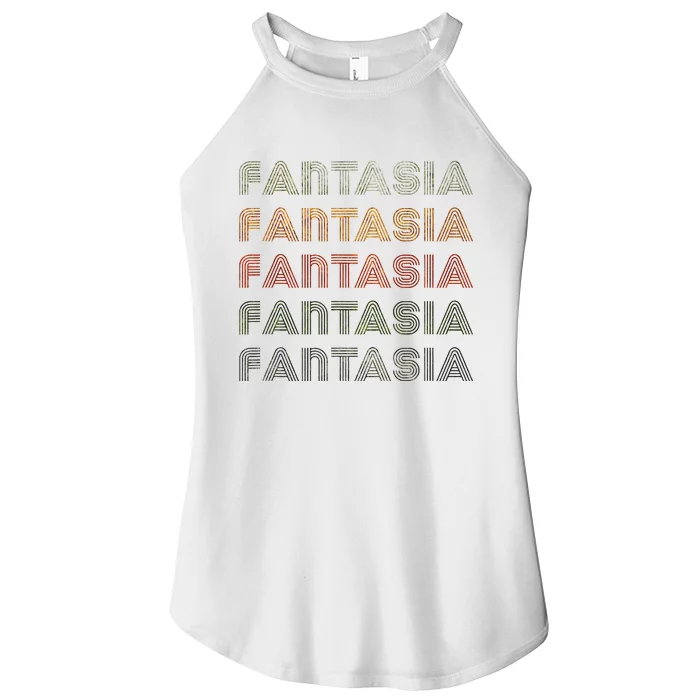 Love Heart Fantasia Grunge Vintage Style Black Fantasia Women’s Perfect Tri Rocker Tank