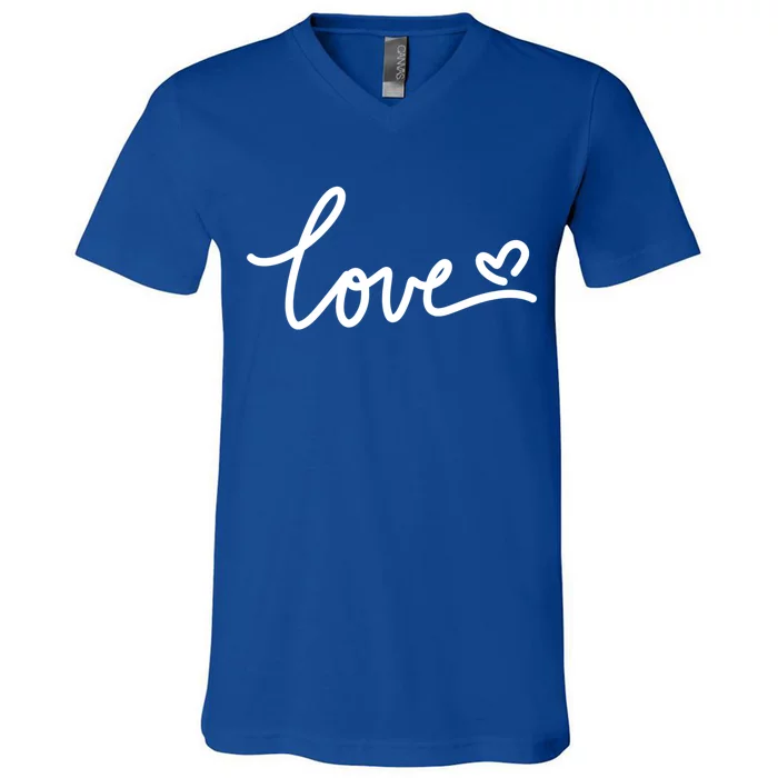 Love Heart For Valentine's Funny Gift V-Neck T-Shirt