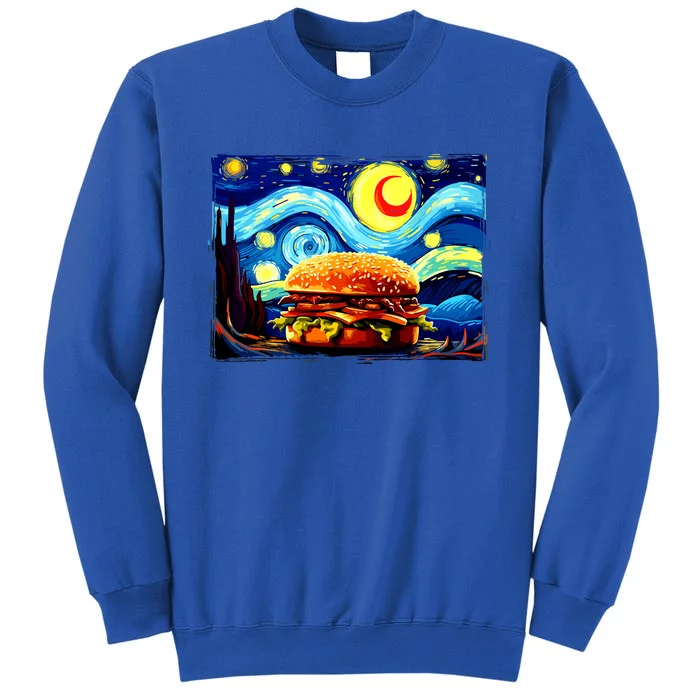 Love Hamburger Food Burger Van Gogh Tall Sweatshirt