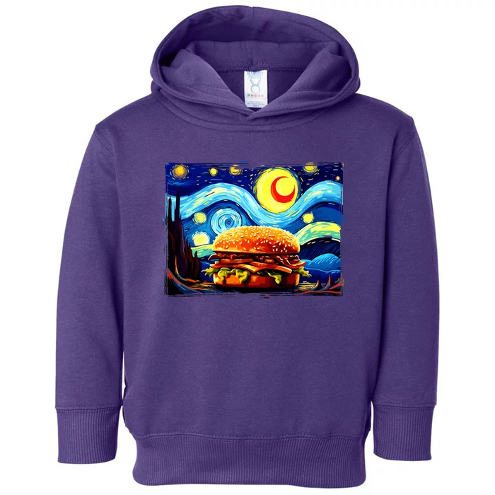 Love Hamburger Food Burger Van Gogh Toddler Hoodie