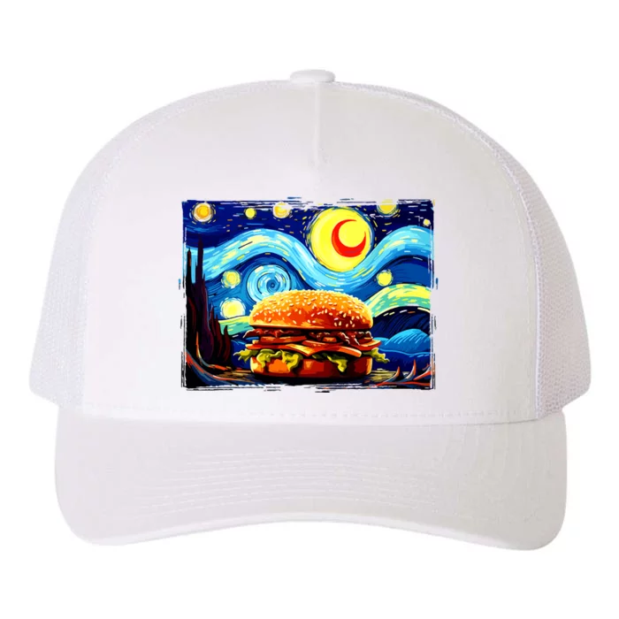 Love Hamburger Food Burger Van Gogh Yupoong Adult 5-Panel Trucker Hat