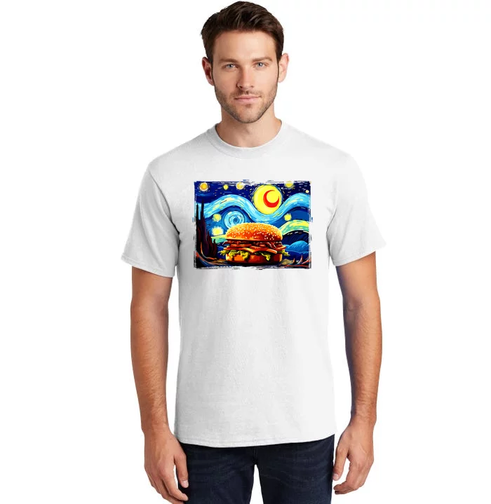 Love Hamburger Food Burger Van Gogh Tall T-Shirt