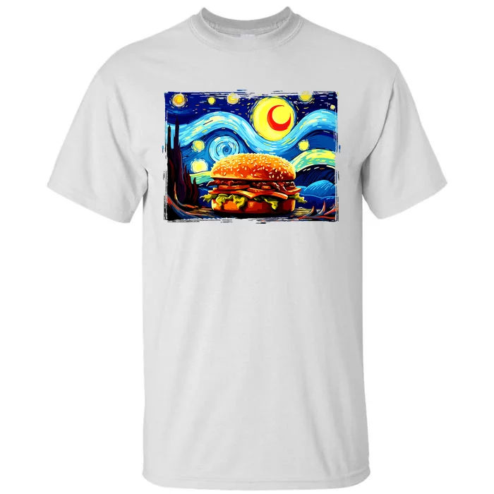 Love Hamburger Food Burger Van Gogh Tall T-Shirt