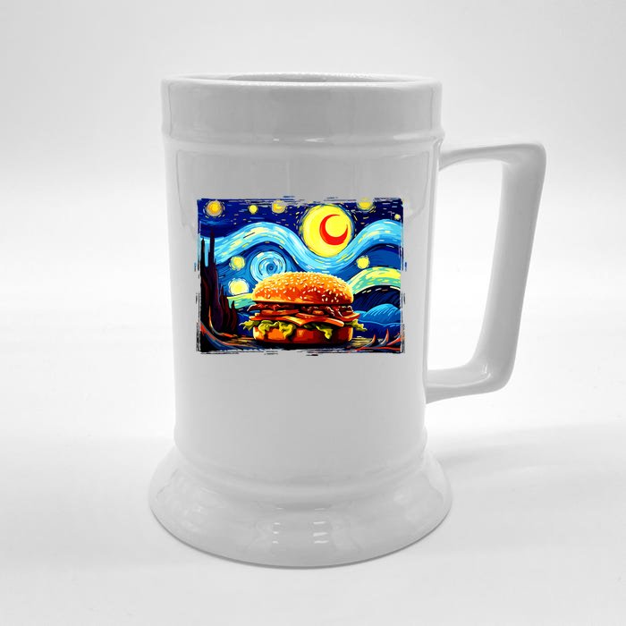 Love Hamburger Food Burger Van Gogh Front & Back Beer Stein