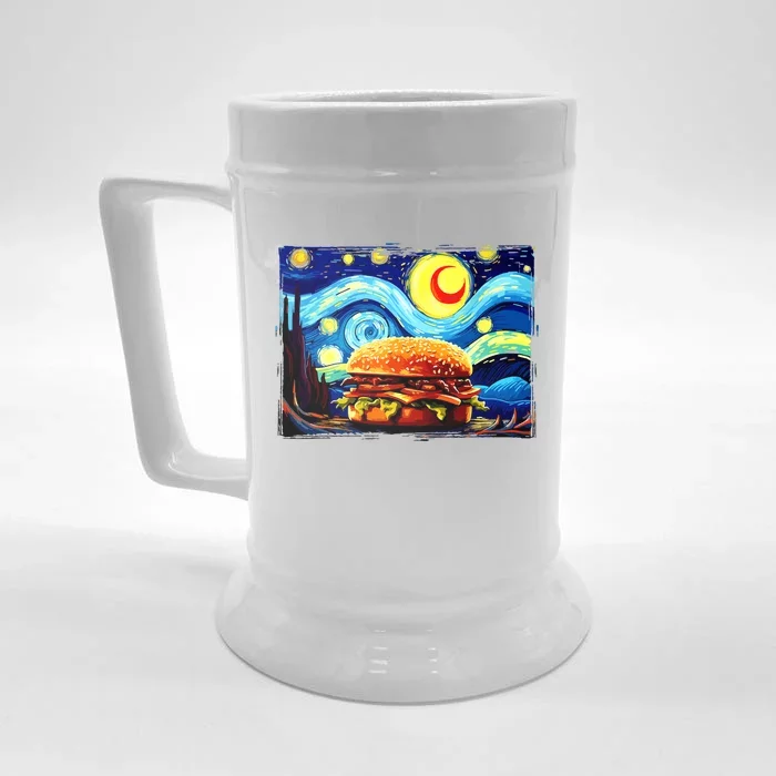 Love Hamburger Food Burger Van Gogh Front & Back Beer Stein