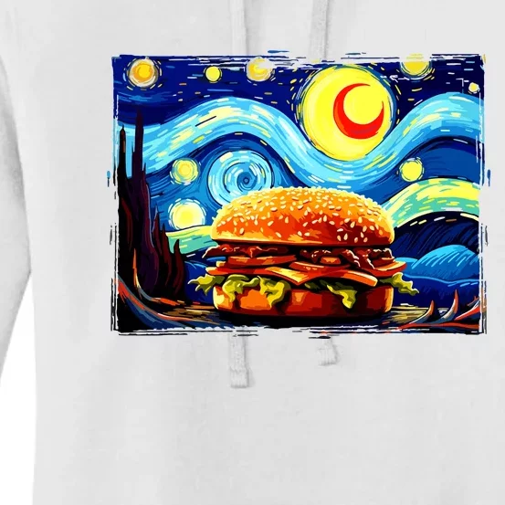 Love Hamburger Food Burger Van Gogh Women's Pullover Hoodie