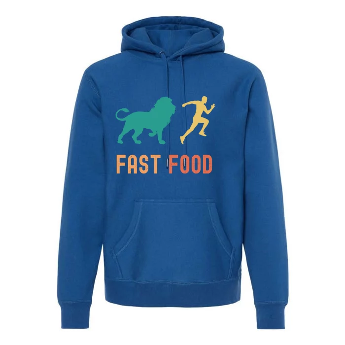 Lion Hunter Fast Food Funny Gift Premium Hoodie