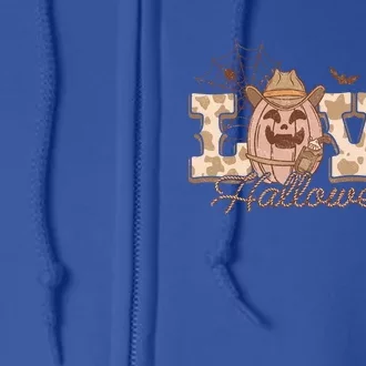 Love Halloween Ghost Pumpkin Cow Hat Cactus Bats Western Gift Full Zip Hoodie