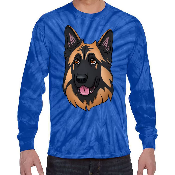 Long Hair Ger Shepherd Dog Funny Gift Tie-Dye Long Sleeve Shirt