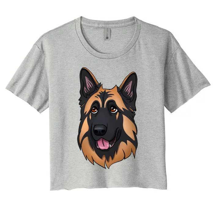 Long Hair Ger Shepherd Dog Funny Gift Women's Crop Top Tee