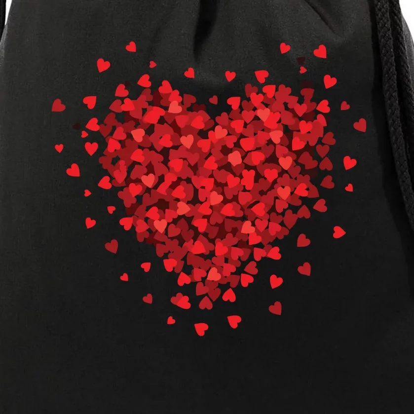 Love Heart Graphic Valentines Day Drawstring Bag