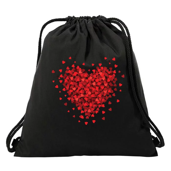 Love Heart Graphic Valentines Day Drawstring Bag