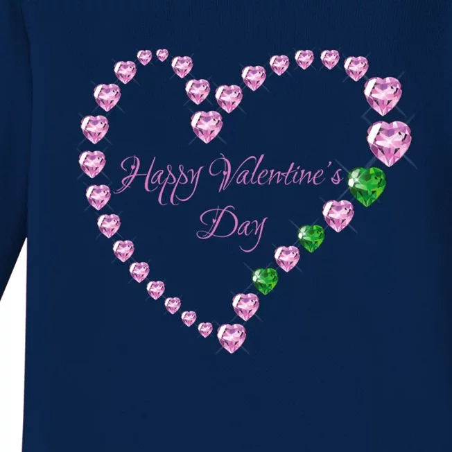 Love! Heartgiftshaped Gemstones Image Valentine Gift Baby Long Sleeve Bodysuit