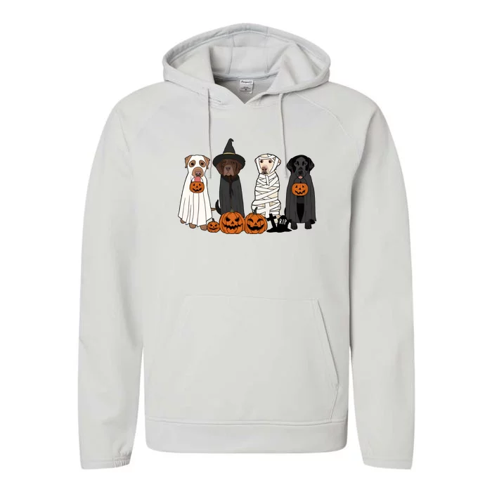 Labrador Halloween Ghost Dogs Performance Fleece Hoodie