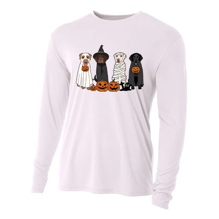 Labrador Halloween Ghost Dogs Cooling Performance Long Sleeve Crew