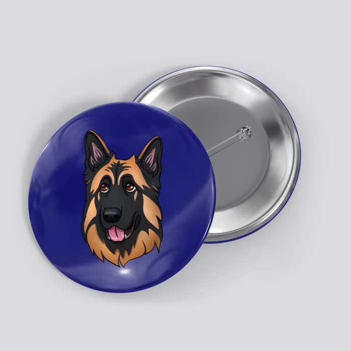 Long Hair Ger Shepherd Dog Funny Gift Button